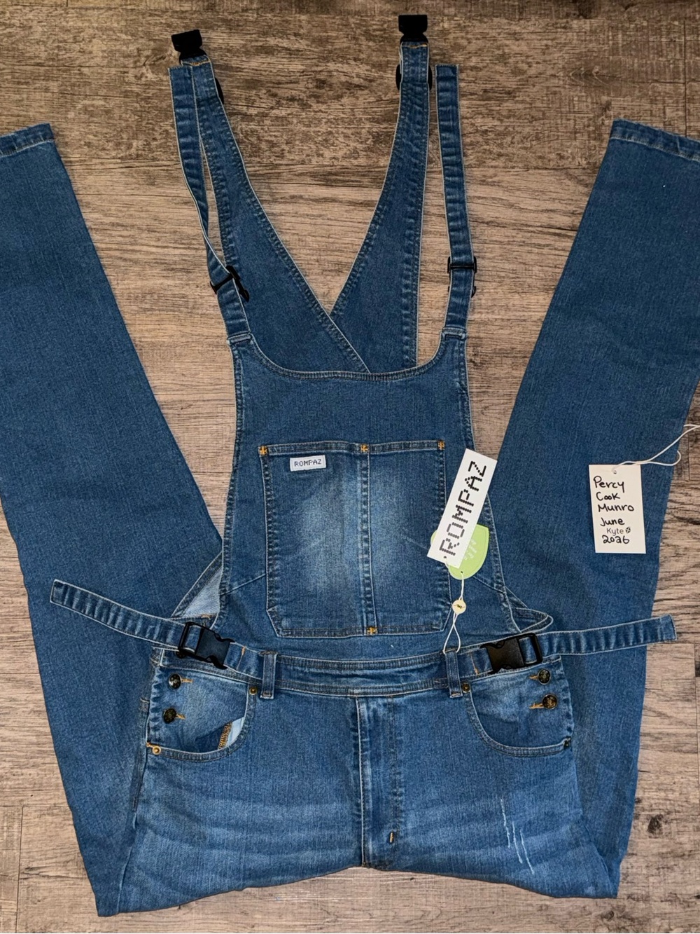 Denim Overalls with Adjustable Straps - Blue